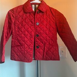 Burberry Beige and Red Quilted Jacket